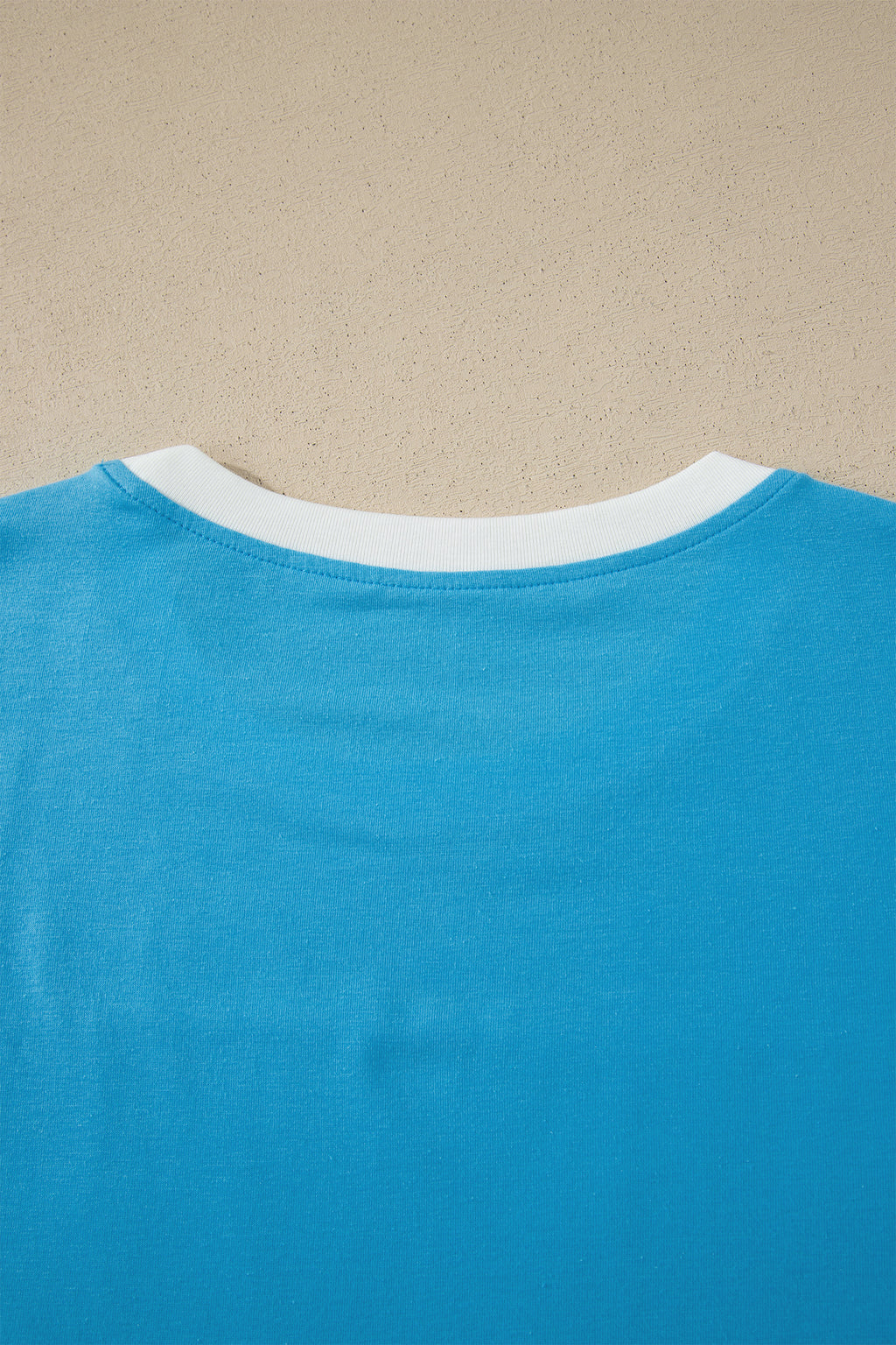 Light Blue Flag Print Patchwork Colorblock July 4th T Shirt