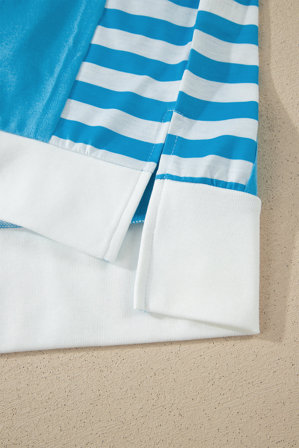 Light Blue Flag Print Patchwork Colorblock July 4th T Shirt