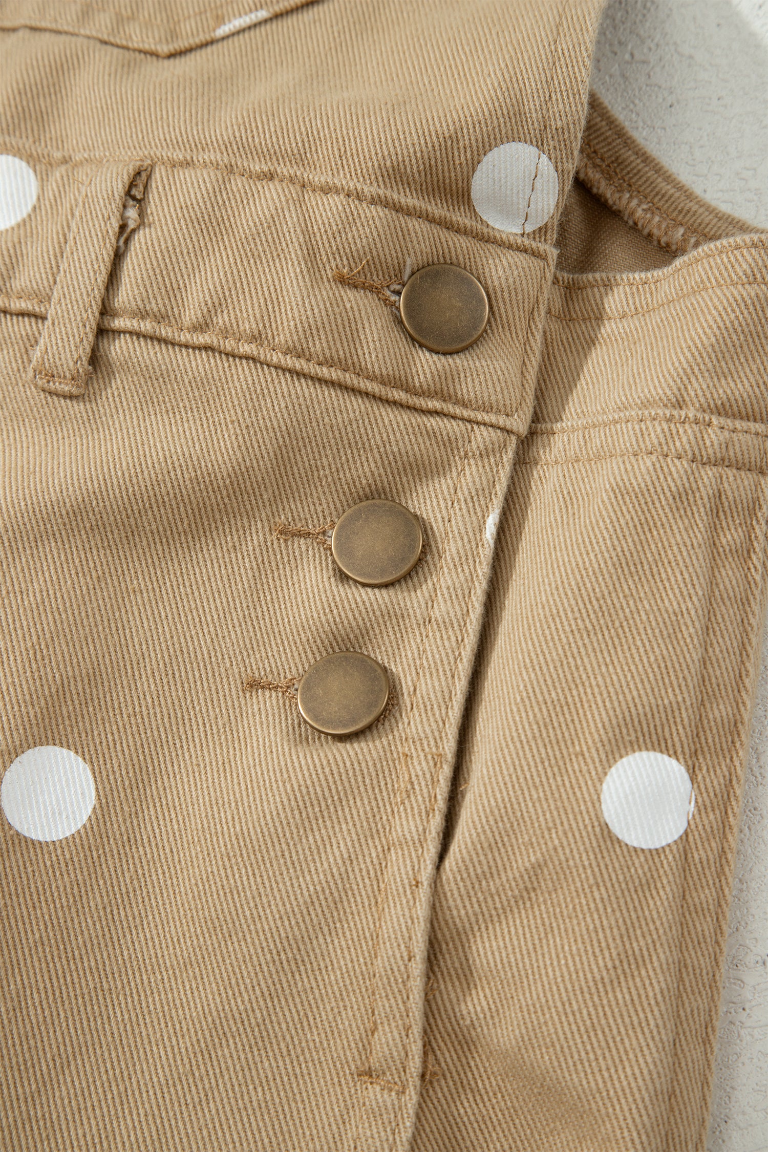 Jet Stream Polka Dot Print Bib Pocket Denim Barrel Overalls Jumpsuit